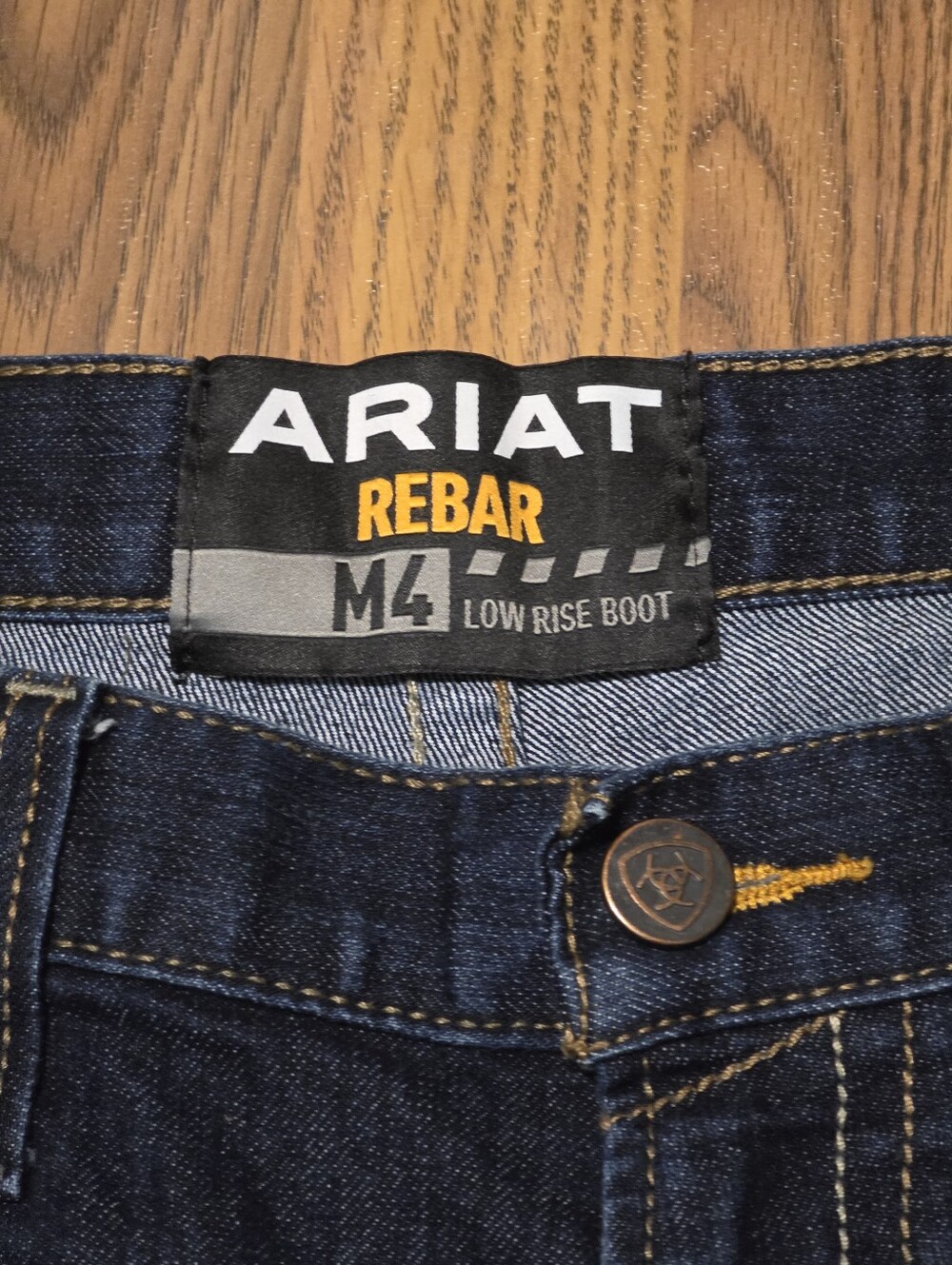 Ariat Men's M4 Dark Blue Straight Leg Jeans - Picture 6 of 12